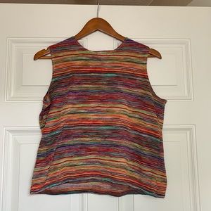 Laura Ashley Rainbow Striped Tank Top Medium